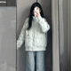 衣圖雅棉服女2024新款冬季韓系羽棉襖絨服女寬松棉衣小個(gè)子情侶外套學(xué)生 白灰 均碼（可備注碼數(shù)）