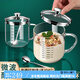 嘉玘食品級刻度牛奶杯高硼硅玻璃杯耐高溫水杯沖奶粉早餐燕麥杯子帶蓋 雙刻度杯+304勺 550ml 2只