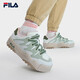 FILA 斐樂官方女鞋ROSETTA摩登斑斕鞋輕便回彈厚底復(fù)古板鞋白色休閑鞋 灰白/奶油黃綠-ML 39