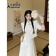 艾美琦美（AIMEIQIMEI）新中式旗袍中國風(fēng)套裝連衣裙子女裝夏天季2025新款小個(gè)子氣質(zhì)漢服 【杏色套裝】 M
