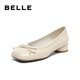 百麗（Belle）方頭高跟鞋女商場(chǎng)同款別致鞋跟單鞋BK401CQ3 米白 35 (225mm)