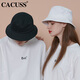 CACUSS帽子男女士四季防紫外線漁夫帽盆帽寬檐防曬遮陽太陽帽戶外 黑大