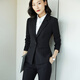 雀后2022春秋季時尚休閑小西裝女裝職業(yè)工裝工作面試正裝西服外套 黑色 XXL