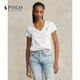 Polo Ralph Lauren 拉夫勞倫 女裝 經(jīng)典款棉質(zhì)平紋針織V領(lǐng)T恤RL24237 100-白色 M