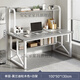 接運貓鐵藝電腦桌臺式用書(shū)桌書(shū)架一體桌椅組合臥室辦公學(xué)生學(xué)習寫(xiě) 升級款100單曾莫蘭迪灰色(現貨速