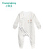 小青龍新生兒衣服秋季0-3個月嬰幼兒包腳連體衣寶寶純棉護手連腳 黃豹紋 59cm （建議52-59cm）