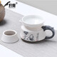 豹霖 陶瓷茶具公道杯帶過(guò)濾網(wǎng)茶漏功夫茶具套裝不銹鋼茶漏分茶器紫砂裝茶器公平杯 茶具配件 公道杯+茶漏-雪花龍頭節節高升