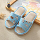 美爾提兒童亞麻拖鞋室內男女童小孩開(kāi)口棉麻家居家四季寶寶PVC橡膠底 藍貓 34-35