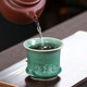 元青佳盛 功夫小茶杯陶瓷茶盞家用單個(gè)品茗杯手工主人杯青瓷泡茶杯 梅子青釉下影雕主人杯