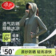 浪莎（LangSha）防曬衣女黑膠大帽檐UPF50+冰絲夏季防紫外線透氣騎行中長款外套女 湖茶色 加大碼（130-170斤）