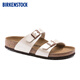 BIRKENSTOCK勃肯德國進口女款時尚休閑珠光軟木Sydney雙扣涼拖鞋 米色窄版1016171 37