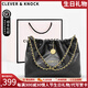CLEVER KNOCK輕奢CK包包女款托特包女士流浪包大容量斜挎單肩包情人節生日禮物 黑色【送女友送老婆送媽媽】 限定禮盒包裝