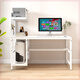 花柏哲電腦桌臺式帶主機位臺式電腦桌放打印機位一體桌辦公桌游戲桌帶網(wǎng) 白架+白面  顆粒板/長(cháng)100cm寬55cm