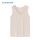 舒雅（Schiesser）女士厚款V領(lǐng)雙面磨毛親膚柔軟蕾絲花邊保暖內衣背心E0/23927V 淺杏 L 【60-65公斤】