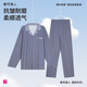 都市麗人睡衣男套裝長(cháng)袖抗皺耐磨薄款內衣春季情侶家居服4H40A4
