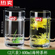 COUNT QIABEI德國進口品質(zhì)玻璃杯茶杯帶蓋玻璃耐熱辦公室男泡茶杯帶把家用 多功能杯-2只裝400把杯