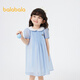 巴拉巴拉童裝女童裙子娃娃領(lǐng)連衣裙夏兒童A字裙可愛(ài)文藝 藍色調00388 100 cm