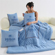 南極人（Nanjiren）車(chē)載抱枕被子兩用牛奶絨抱枕被子二合一沙發(fā)靠枕學(xué)生午睡毯小被子 BM-天空藍 大號折起50*50打開(kāi)約145*190