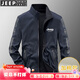 JEEP吉普夾克男士外套秋冬款男裝衣服立領(lǐng)寬松雙面穿青中年商務(wù)茄克衫 藏青加棉款（升級版） XL (建議130-145斤)