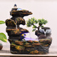 水源工坊 假山造景流水噴泉客廳擺件室內(nèi)玄關(guān)桌面水車高山盆景觀 山明水秀小號帶霧化器
