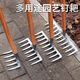 智宙九齒釘耙農用釘耙園林工具多齒釘耙子九齒釘耙錳鋼耙翻土松土摟草 錳鋼亮色釘耙七齒帶1.4米木柄