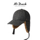 Mr DUCK英國進(jìn)口MOON羊毛棒球帽 皮毛一體護耳雷鋒帽 男女加厚秋冬保暖帽 MW468240-高級巖灰/羊羔駝 L （58cm以上）