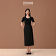 三只小山羊2024早秋新品【遇見 】100純羊絨女士半身裙 黑色 XL