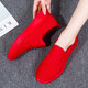 福來(lái)紅老北京布鞋女軟底媽媽鞋舒適透氣小紅鞋女單鞋平底休閑健步運動(dòng)鞋 紅色 39