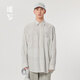 速寫男裝春新款襯衣豎條紋休閑襯衫長(zhǎng)袖錯(cuò)位拼接設(shè)計(jì)時(shí)髦優(yōu)雅 192白底細(xì)條 M