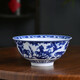 LICHEN釉下彩陶瓷碗景德鎮(zhèn)高溫青花瓷器餐具蕭何月下追韓信圖DIY搭配 5.5英寸大飯碗