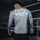 MUSCLEDOG肌肉狗 長袖t恤男秋季經(jīng)典狗頭彈力修身運動上衣訓練服健身衣服 灰色 S