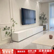 蓄品北歐全實(shí)木電視柜組合客廳現代簡(jiǎn)約白色電視機柜奶油風(fēng)落地電視柜 全實(shí)木圓弧40cm高烤漆白 2.2米電視柜（預留踢腳線(xiàn)位置）