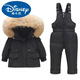 迪士尼（Disney）兒童服套裝嬰幼兒1-5歲男女寶寶新款冬裝兩件套服可開檔 黑色(黃毛領(lǐng)) 90