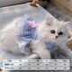 庫班豬貓咪裙子衣服夏季薄款可愛公主裙布偶泰迪幼貓小型犬 可愛公主裙藍色 S-建議2-4斤內