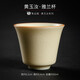 象運(yùn)福黃龍玉汝窯品茗杯個(gè)人杯陶瓷主人杯蟬翼開片可養(yǎng)陶瓷單杯功夫茶具 （黃玉汝）鐘杯 70ml 1只