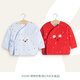 衣拉拉秋冬款新生男女童夾棉保暖半背衣寶寶綁帶上衣2件裝 萌物肖像(組)(大紅/水晶藍) 59