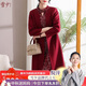 雪夕高貴媽媽旗袍結(jié)婚禮服連衣裙氣質(zhì)婆婆婚宴裝兩件裙子媽媽裝