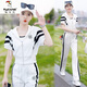 啄木鳥(niǎo)（TUCANO）夏季顯瘦連帽休閑運(yùn)動(dòng)服女2025潮流高腰闊腿褲網(wǎng)紅兩件套 白色 2XL 建議120-135斤