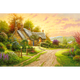 成年人解壓治愈木制拼圖1000片世界名畫(huà)唯美風(fēng)景油畫(huà)托馬斯兒童益智力玩具禮物裝飾畫(huà) 鄉間落霞【配圖紙】 300片木質(zhì)分區