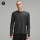 lululemon丨Surge Warm 男士圓領(lǐng)運動(dòng)衫運動(dòng)上衣 LM3DBRS 雜色石墨灰/黑 L