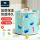 勞可里尼（NOCOLLINY）嬰兒洗澡盆可折疊游泳桶 寶寶游泳池兒童洗澡家用可坐可躺泡澡桶 【免安裝-游泳桶】海洋藍 小號
