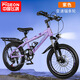 飛鴿 FLYING PIGEON 1936 FG飛鴿牌兒童山地車(chē)自行車(chē)7-15歲男女孩學(xué)生單車(chē)碟剎大童腳踏車(chē) 頭燈后貨架+紫色[變速+輻條輪] 飛鴿24寸適合155-170cm