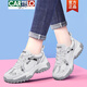 卡帝樂鱷魚（CARTELO）品牌老爹鞋女2025新款春秋季百搭厚底輕便透氣旅游鞋女運(yùn)動休閑鞋 DH 58275 灰色 春秋單里 跟高5.0 35