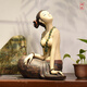 翊珗（YIXIAN）敦煌風(fēng)仕女擺件石灣公仔陶瓷人物雕塑非遺藝術(shù)品客廳裝飾工藝品 中號紙箱裝【含蠟染布墊】