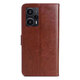 紅米note12turbo手機(jī)殼翻蓋式皮套23049RAD8C保護(hù)套Redmi Note12Turb 棕色@匠心工藝@+全屏鋼化膜+掛繩 紅米Note12Turbo
