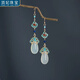 頂妃（DING FEI）復(fù)古原創(chuàng)仿點(diǎn)翠耳墜耳環(huán)女新中式長(zhǎng)款耳墜耳環(huán)女耳夾復(fù)古氣質(zhì)簡(jiǎn)約 墜夢(mèng) 耳鉤  A25-306