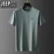 JEEP SPIRIT2025夏季短袖t恤運(yùn)動休閑冰絲T恤男寬松大碼男士半袖棉體恤汗衫 綠色 綠色純棉T恤圓領(lǐng) 3XL （推薦180-200斤左右）