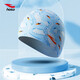 浩沙硅膠泳帽女士新款印花時(shí)尚防水護耳游泳帽舒適不勒頭 06淺藍（天鵝） 均碼