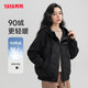 鴨鴨（YAYA）輕薄連帽短款女式羽絨服冬季簡(jiǎn)約純色女式時(shí)尚外套