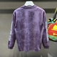 GUANGAN AEPE2024新款秋衣男款上衣打底衫日系復古印花圓領(lǐng)長(cháng)袖t恤男秋冬內搭 紫色 L (130-145斤)